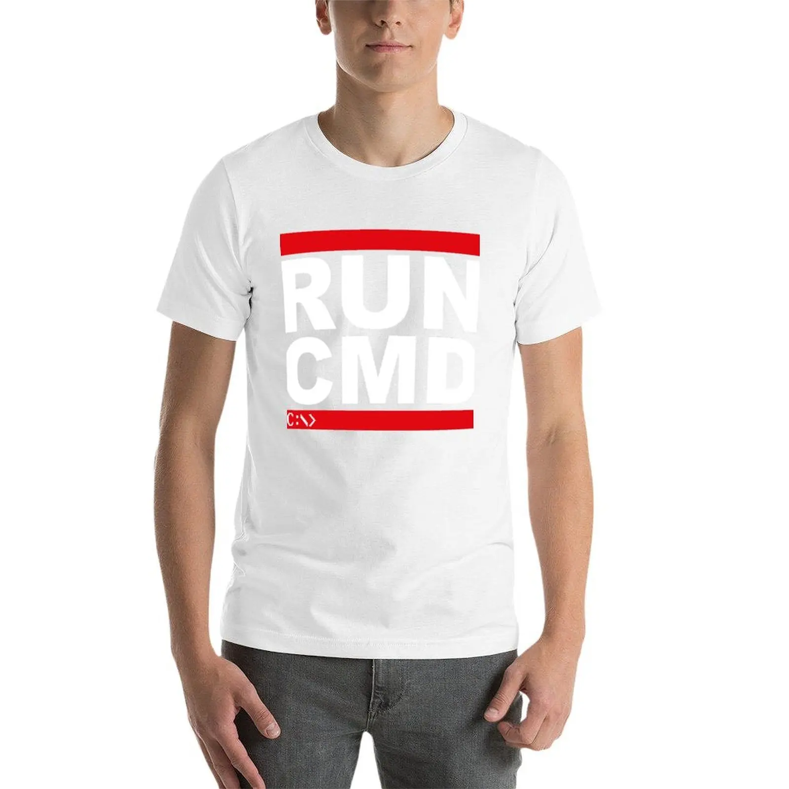 تي شيرت Run CMD - C:\ تي شيرت للرجال برسوم جرافيك عتيقة للرجال تي شيرت برسومات