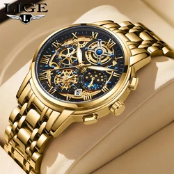 LIGE Sports Watch For Men Top Brand Luxury Men Watch Fashion Business Waterproof Quartz Chronograph Wristwatches Reloj Hombre