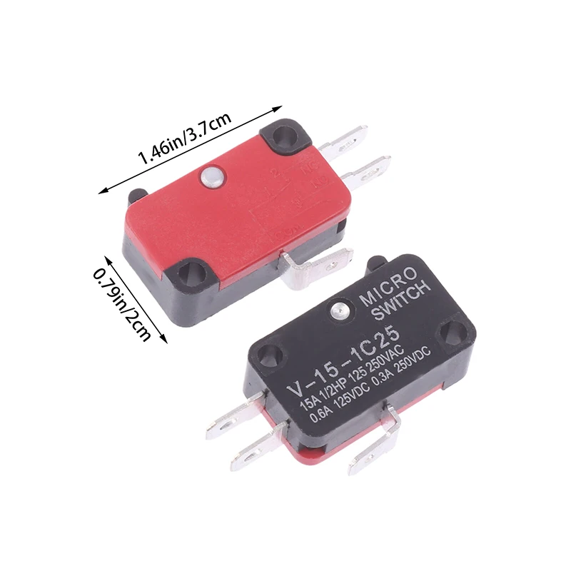 10Pcs Micro Switch V-15-1C25 Silver Point V-15-1C25 Microwave Oven Contact Switch Copper Point Tact Switch Limit Microswitch