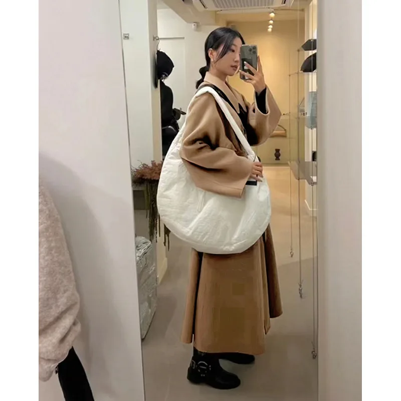 Anti-season, Korean long coat winter wool coat double-sided cashmere coat lace-up wool  women