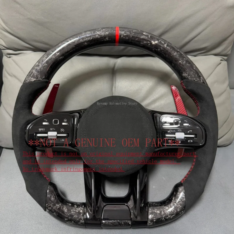 For Mercedes Benz C Class E Class S Class GLE Old Upgrade New 809 AMG Forged Texture Carbon Fiber Steering Wheel Horn Cover
