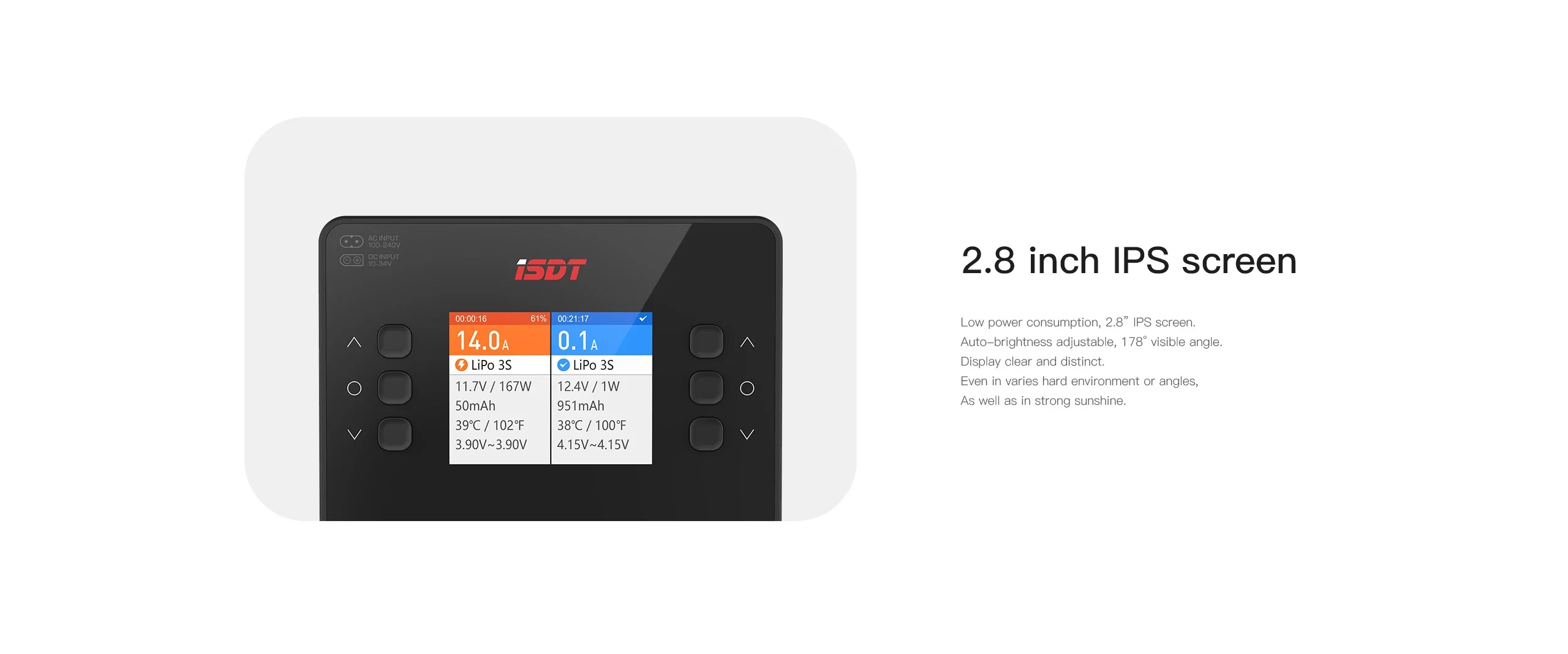 ISDT K2 Air AC 200W DC 500Wx2 20A Dual Channel Balance Lipo Charger Discharger for Lipo NiMh Pb Battery
