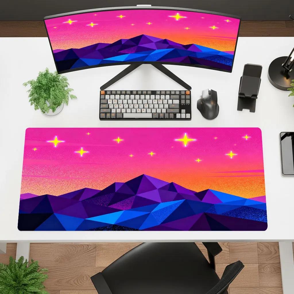 Iron Decor Pop Art Neon Sunset Mouse Pad Non Slip Rubber Washable HD Print Desk Mat For Gaming Office Laptop Multiple Sizes