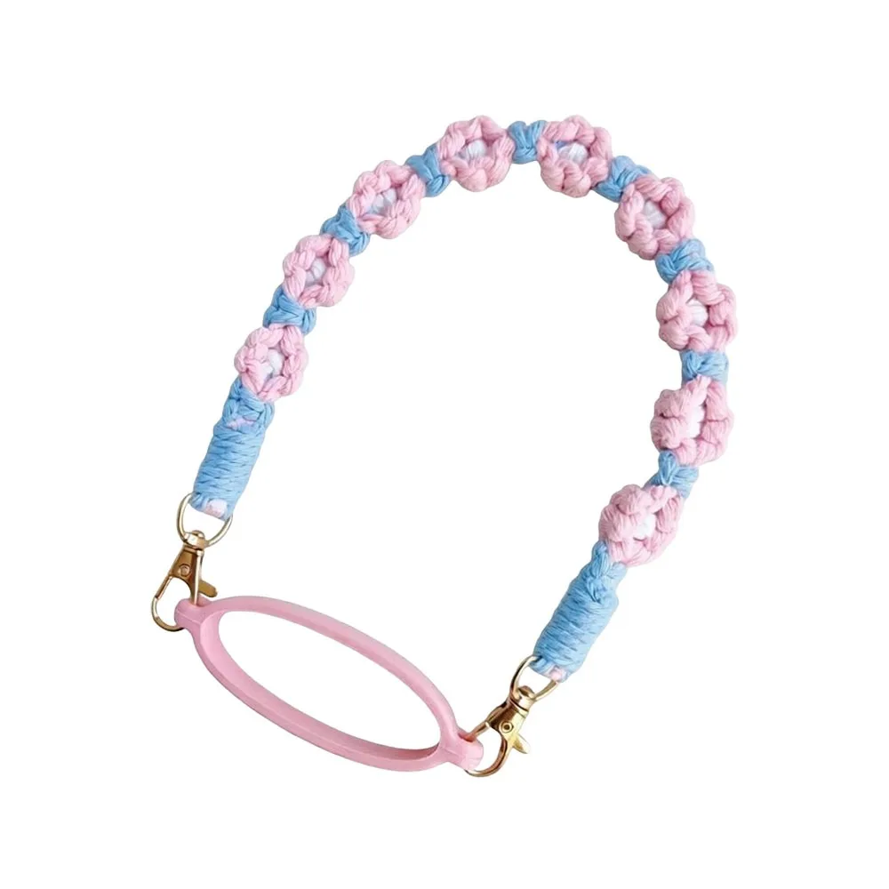 New Silicone Cup Holder Lanyard Polyester Crochet Daisy Flowers Cup Carrier Strap Water Bottle Strap Walking