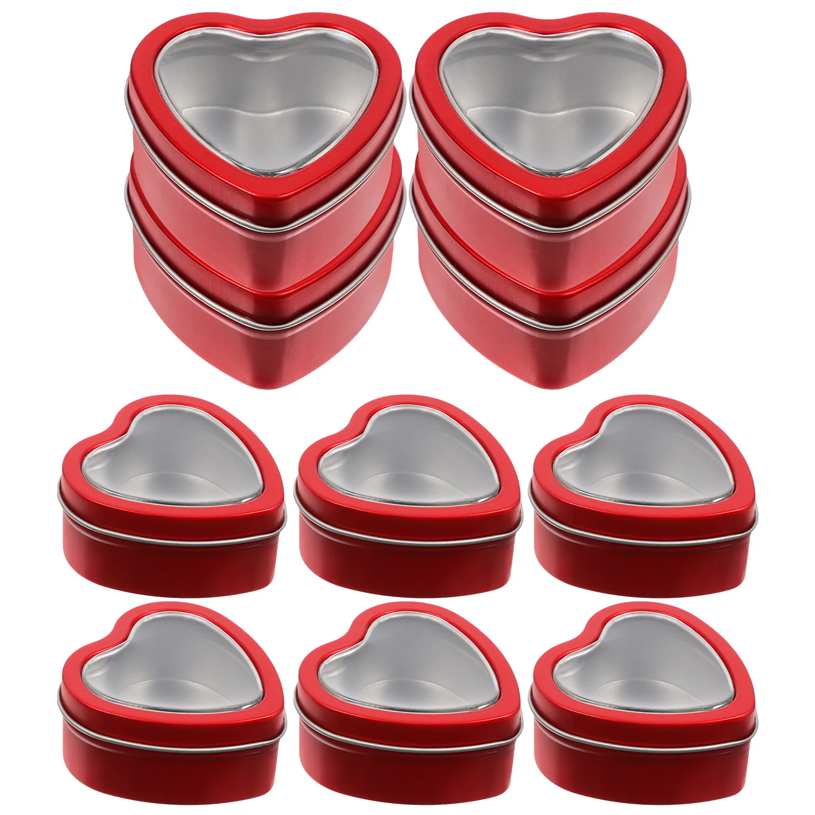 

10pcs Heart Shaped Tin Candy Wedding Favor Packaging Gift Container Party Birthday Baby Shower Valentine'S Day Bulk Reusable