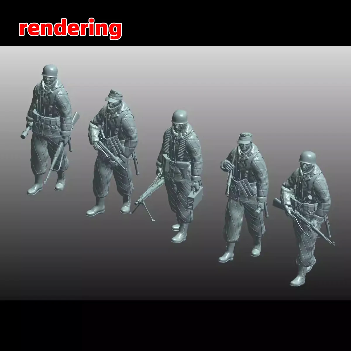 3D Harz Deutschland Fallschirmtruppen Fallschirmspringer Soldaten Figuren-Set Montage Statisches Maßstabsmodell Bausatz 5 Stück 1/72 1/35 1/48 – Detail 2
