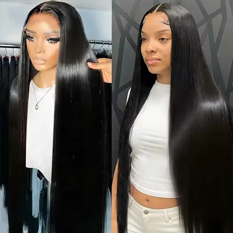 

30 36 Inch Brazilian Straight 13x4 13x6 Lace Front Human Hair Wig 300% Density Straight Hd Lace Wig 100% Human Hair Glueless Wig