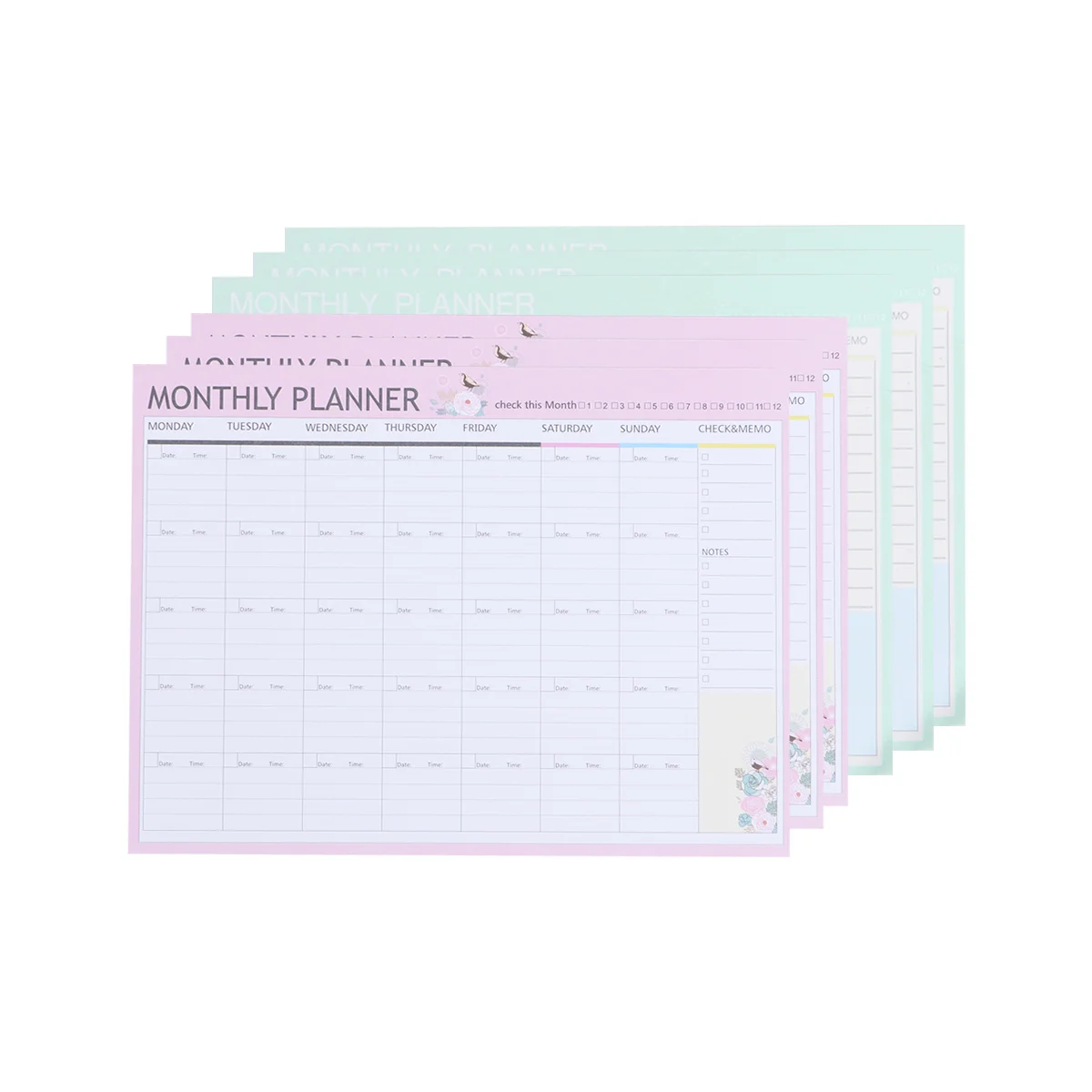 20 Sheets Schedules Calendar Planner Monthly Paper Weekly Planning Notepad Notebook Agenda