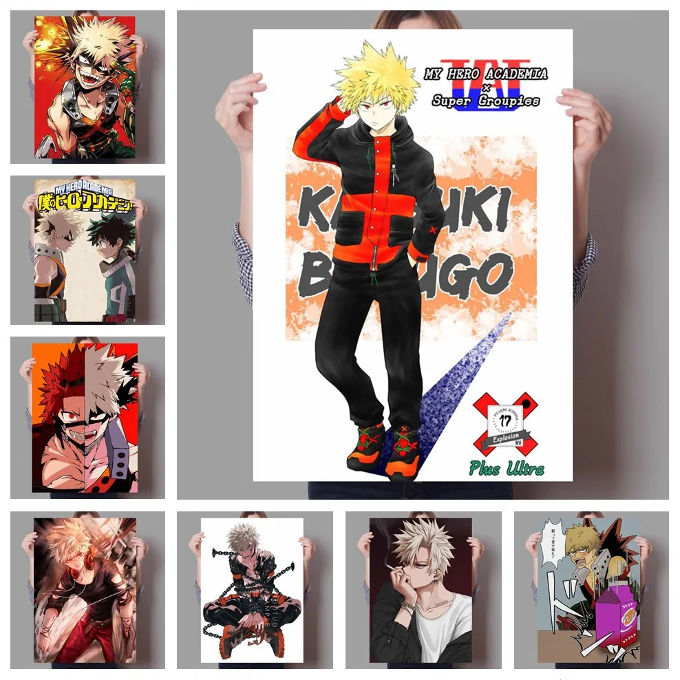 Posters And Prints Boku No Hero My Hero Academia Anime Bakugou Katsuki/Midoriya Izuku Art Home Sofa Wall Decor Canvas Poster