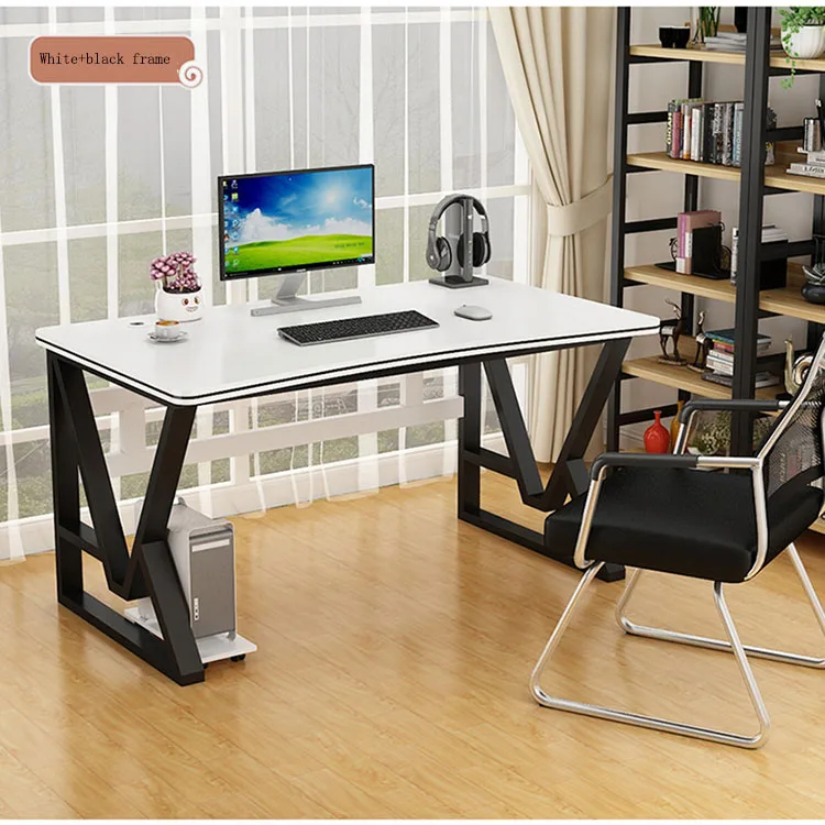 Simple Staff Desk Home Learning Writing Desktop Multi-function Computer Desk Steel Frame  Gaming Table