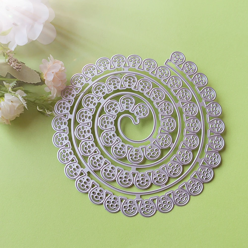 

New spiral flower with a diameter of 16 cutting dies scrapbook decoration embossed photo album decoration card making DIY crafts