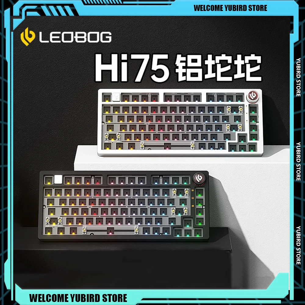 LEOBOG Hi75 81 Keys Aluminium Alloy Mechanical Keyboard Kit Barebone RGB Backlit Keyboard Gasket Customize Hot-swap Keyboard Kit