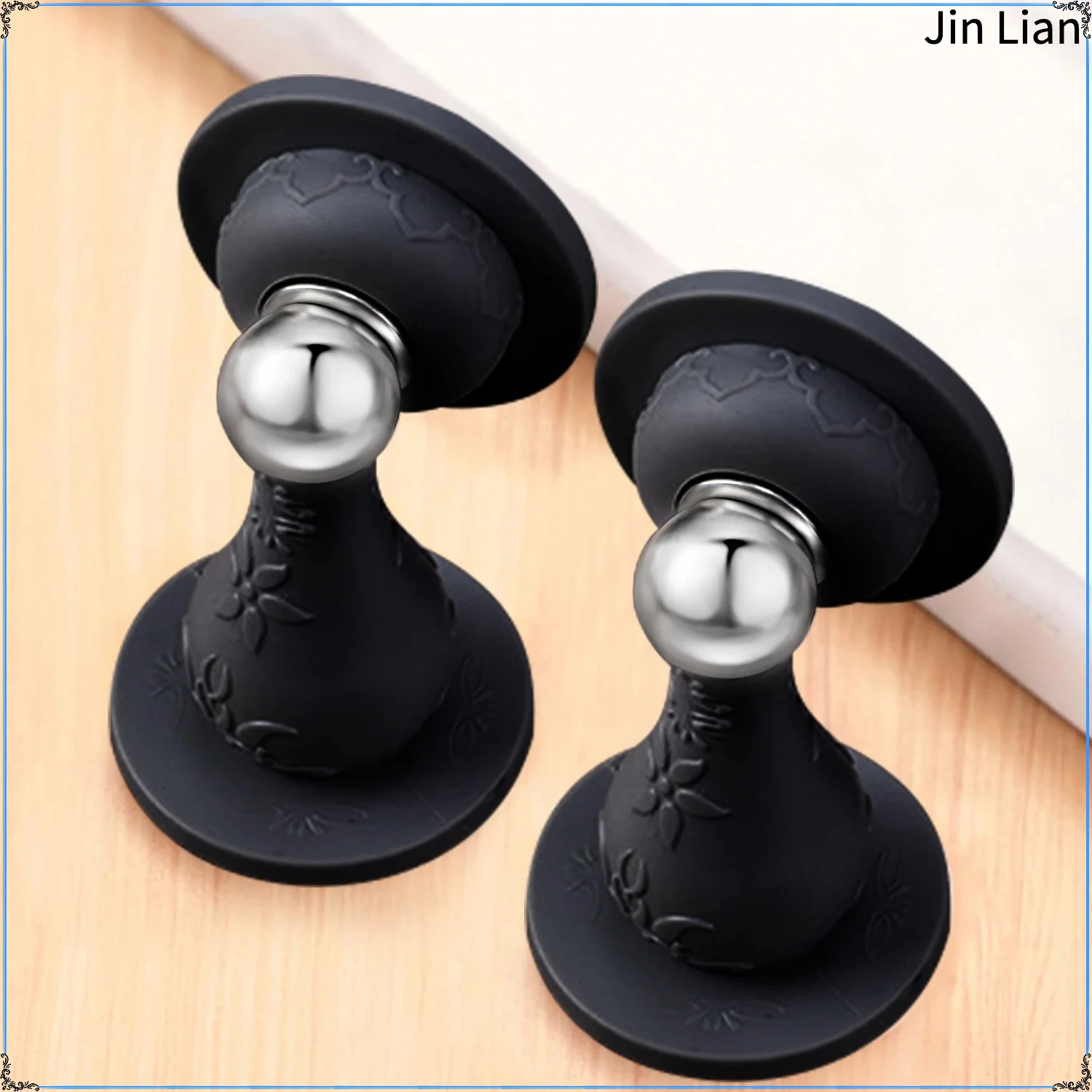 No Drill Magnetic Door Stop, Silicone Anti‑Impact Floor Mount Door Holder, Heavy Duty Magnet Door Catch for Bathroom Home Use