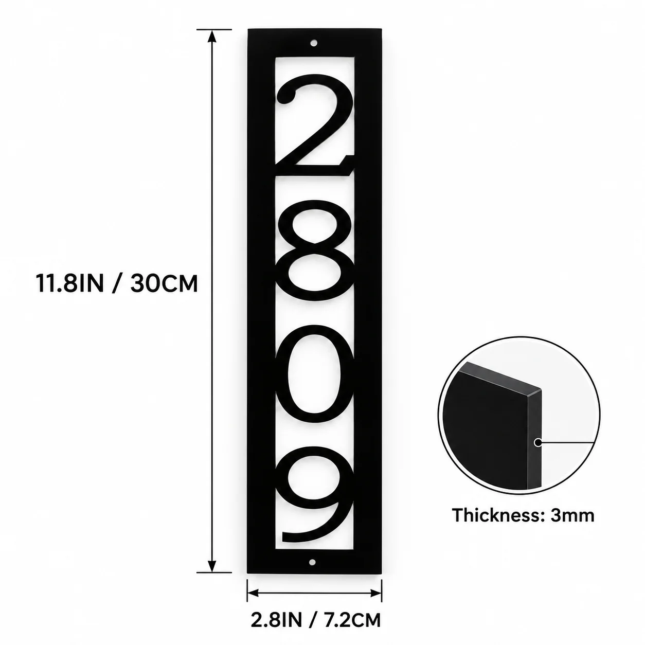 Custom Modern House Number Sign Acrylic Address Sign Outdoor Waterproof Plaques Vertical Horizonta Door Sign Plate Decoration