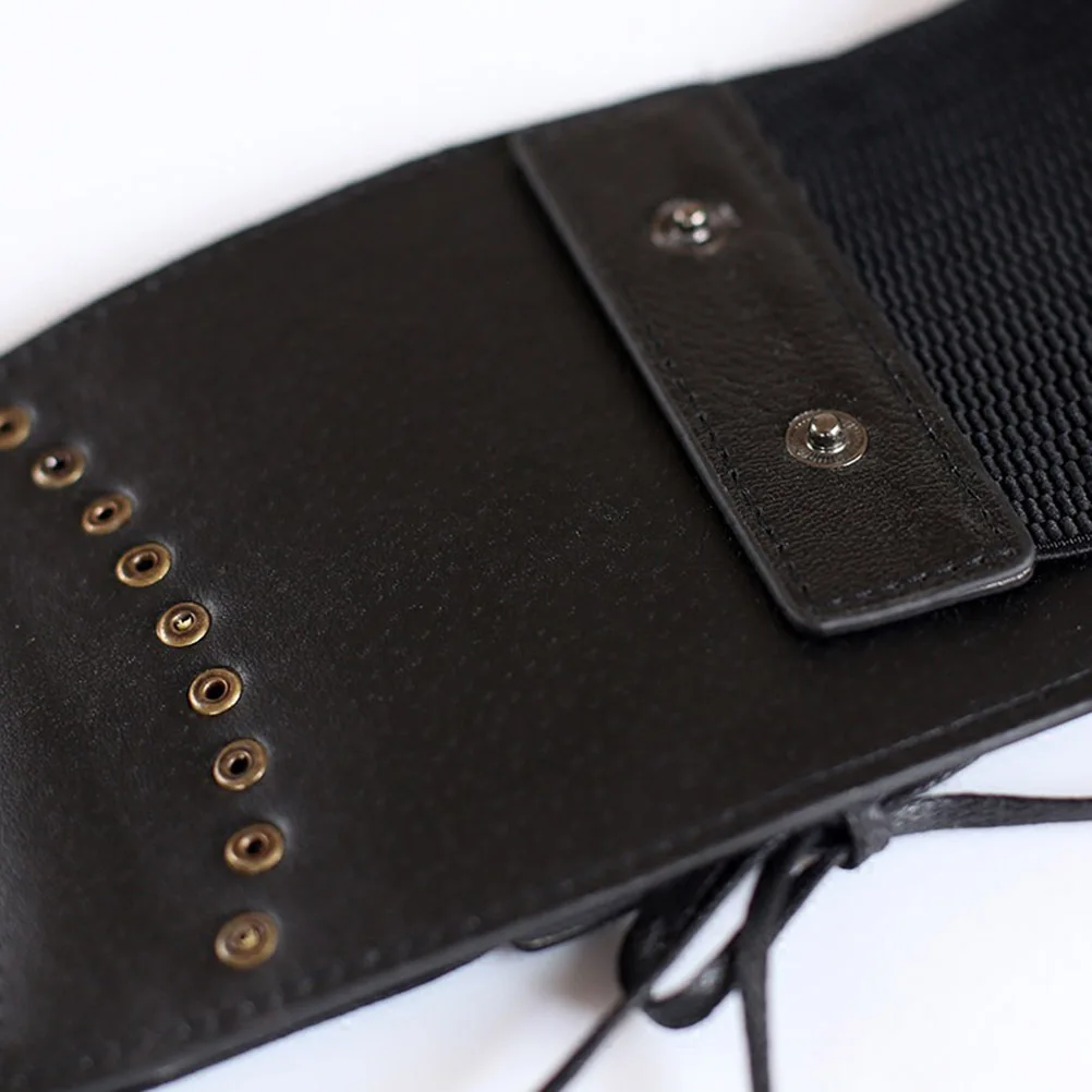 

Dress Waist Belt Belt Pu Wide Pu Wide Adjustable Dress Skirt Accessory For Women Black