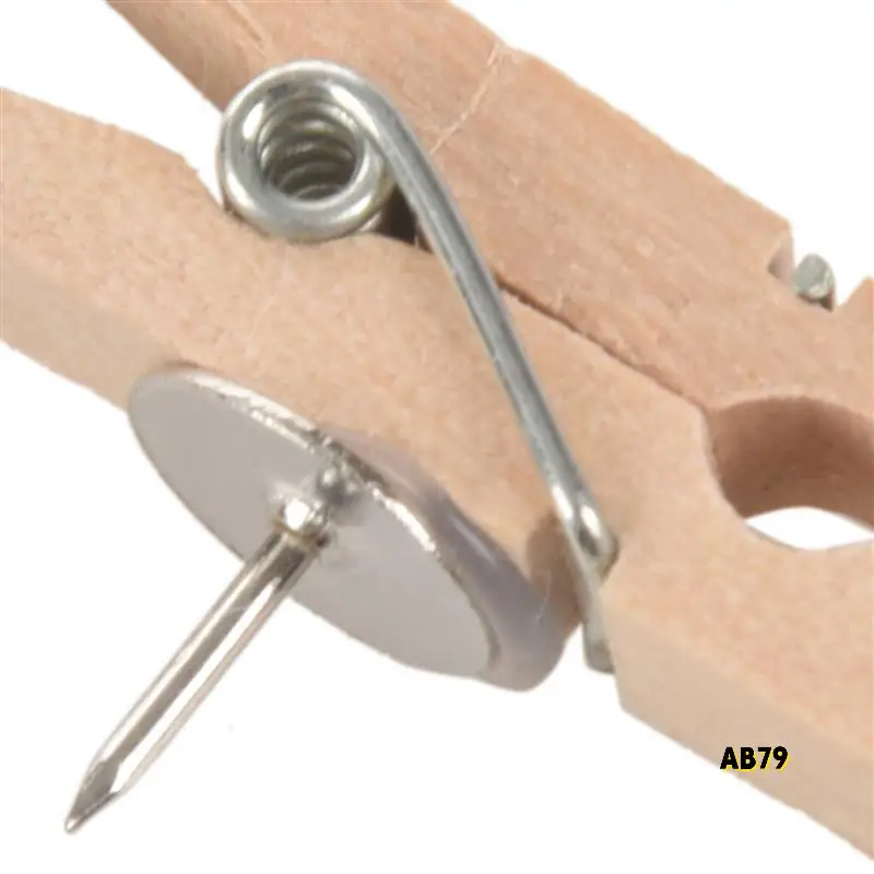 Кнопки с деревянными зажимами, канцелярские кнопки, канцелярские кнопки, креативные скрепки для бумаг с булавками, натуральный цвет, 100 шт.