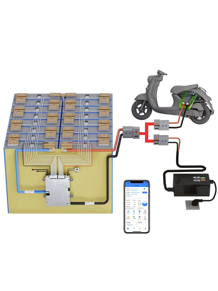 ANT BMS 13S 20S 24S 24V 48V 72V 50A 220A 420A para baterías de iones de litio Lifepo4 WIFI inteligente BMS-Bluetooth para bicicleta