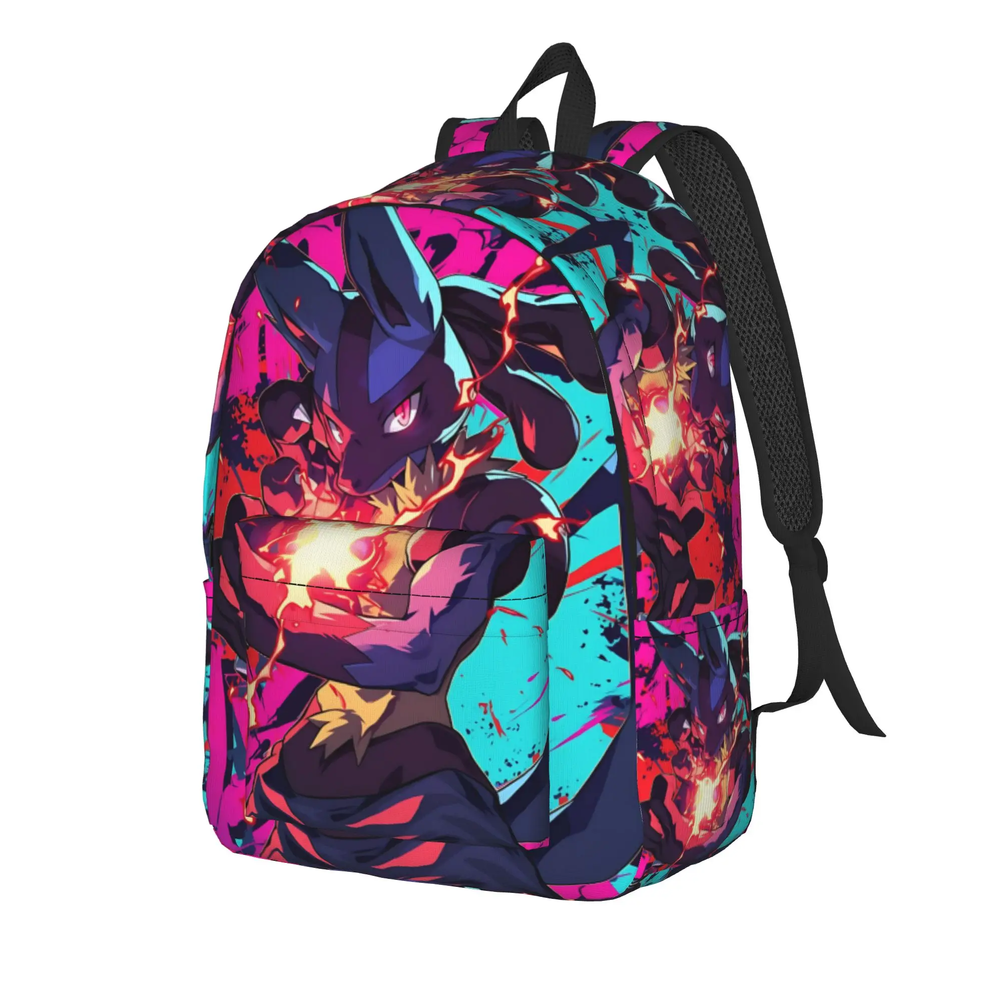 Fashion pokemon Broken Lucario Backpack  Mochilas Fashion Journey Large Capacity Rucksack