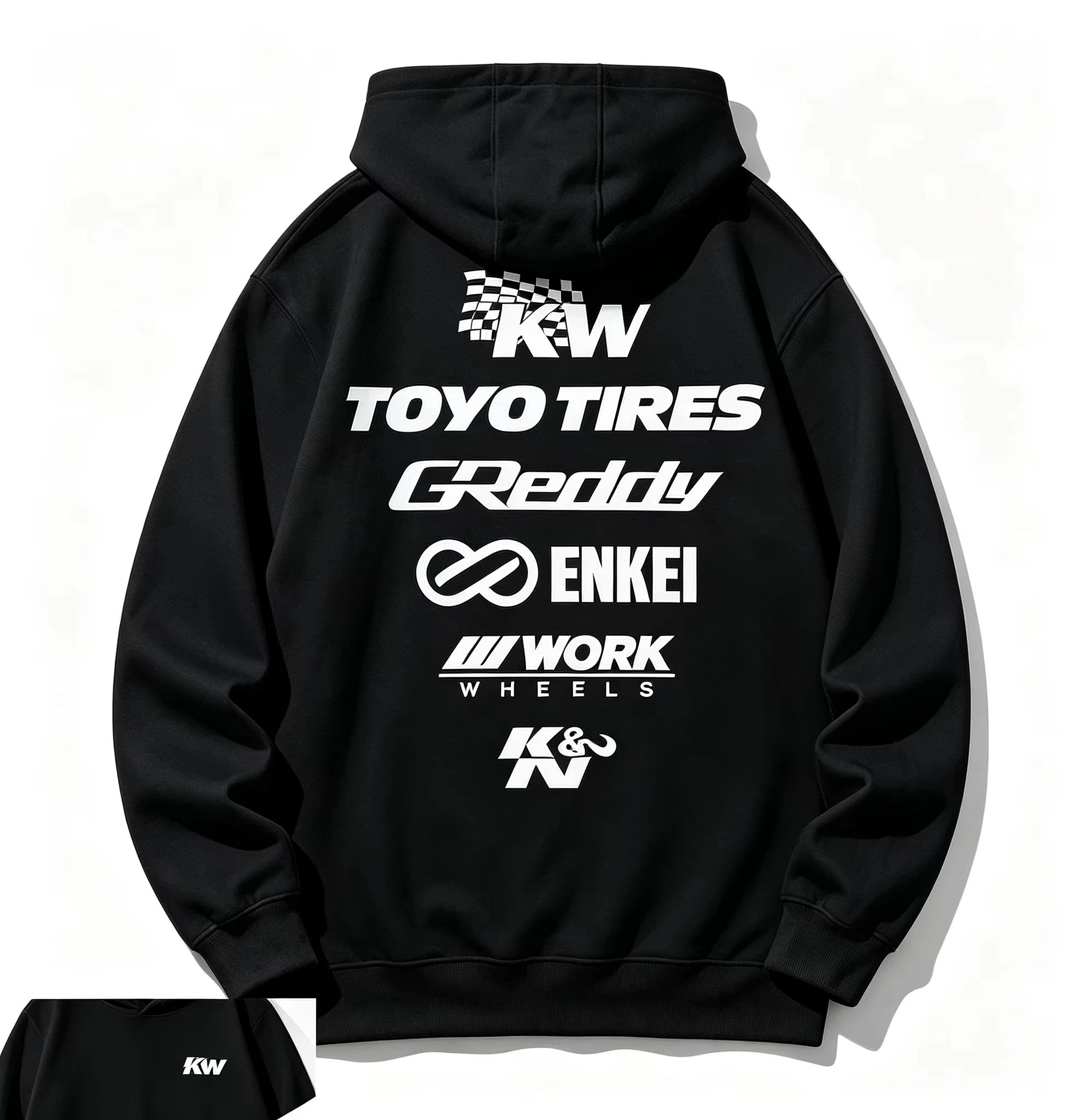 2026 man's Japanese Modified Car Sleeve casual hoodies Posture Enkei Modification Attitude KW Cultural Pure Tops