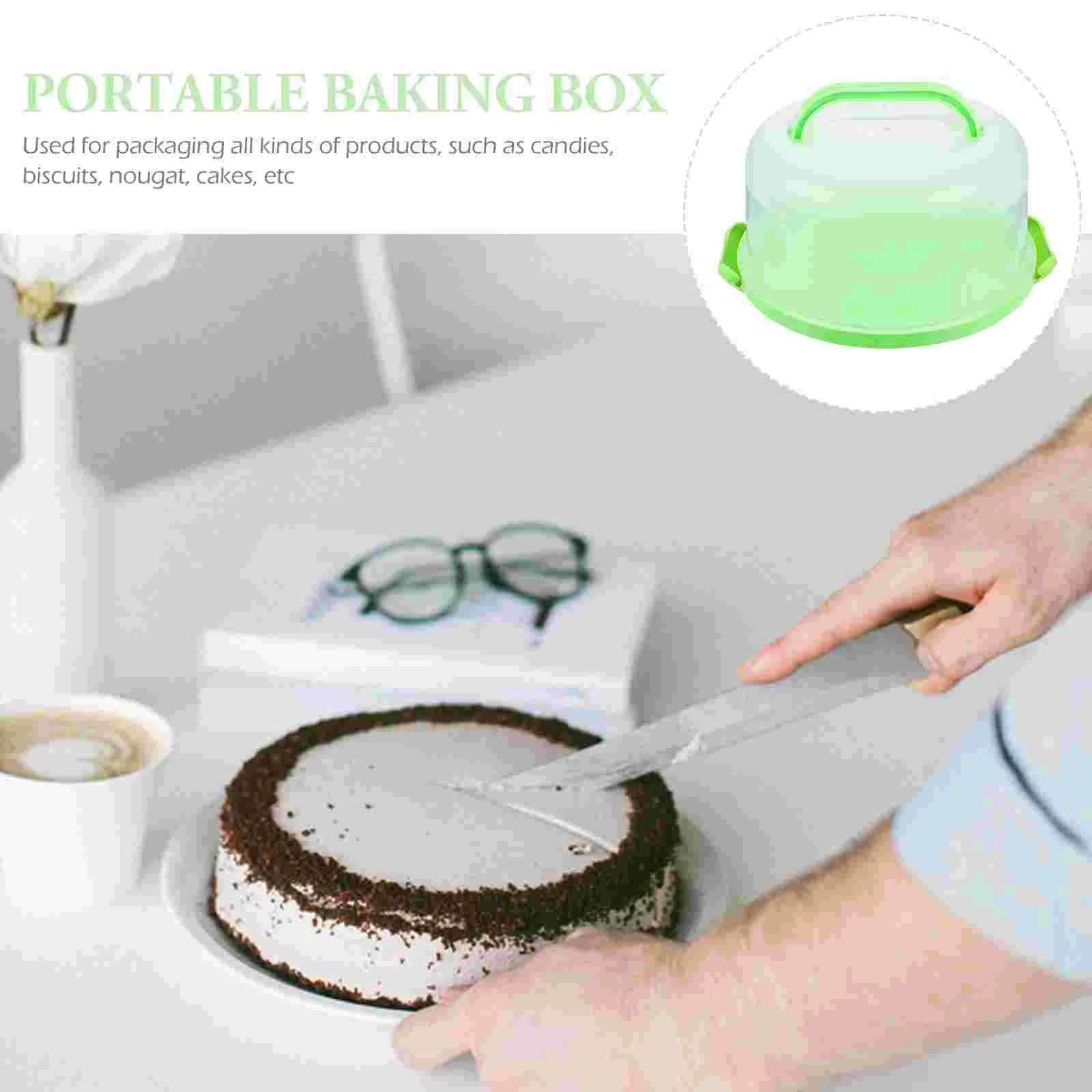 Cake Box Plastic Boxes Food Packing Round Pans Circle Tray Container Mini Dessert Travel Baking with Lids