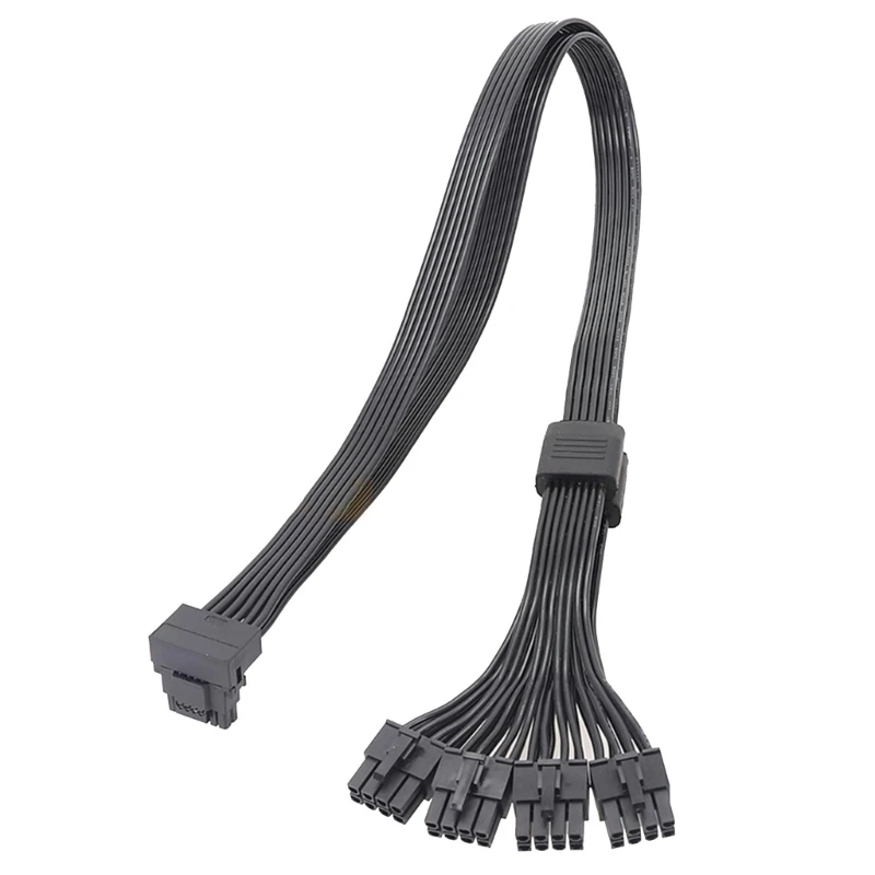 

New PCIE5.0 Power Cable 8PIN x4 Interface to GPU PCIE5.0 12VHPWR 16PIN(12+4) Bent Straight for Graphics Card Cable E65C