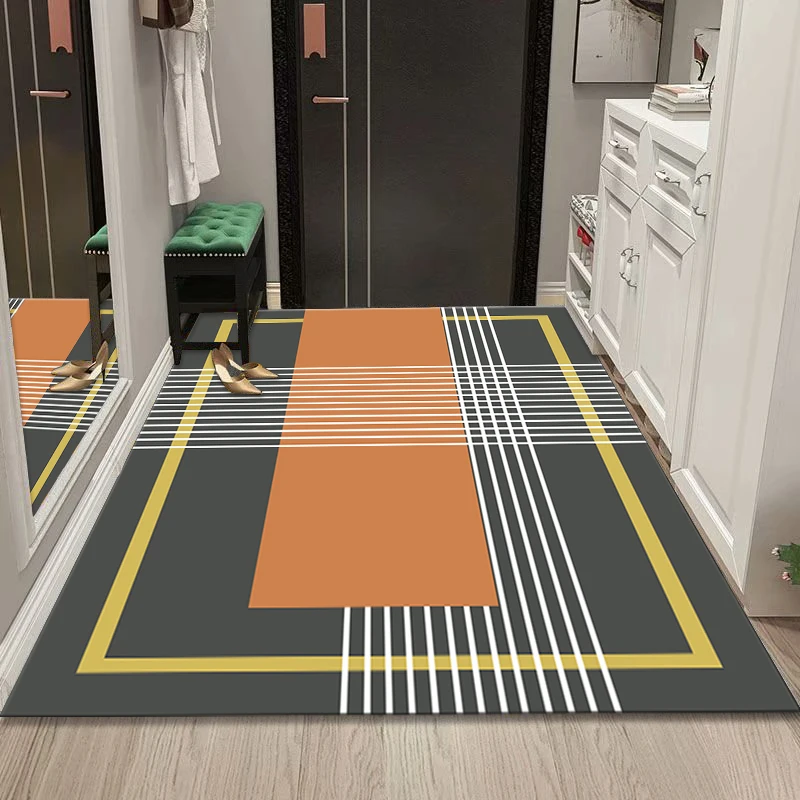 

Modern Entrance Door Mat Cusizable Anti-Slip Silicon Dinosaur Foot Pad Living Room Carpet Rectangular Geometric Pattern