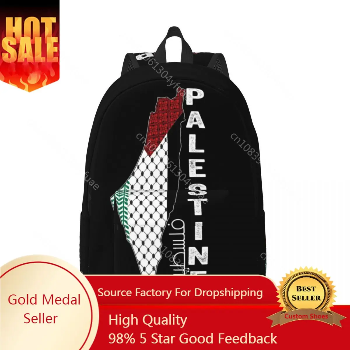 Palestinian Map Backpack Keffiyeh Thobe Patterns Kawaii Backpacks Unisex Travel Lightweight School Bags Designer Rucksack