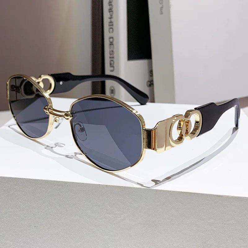 Neue 2026 Luxus Vintage Metall-Sonnenbrille für Herren und Damen, Modische Unisex Markendesigner Sonnenbrillen, Ovale Damen-Eyewear Shades