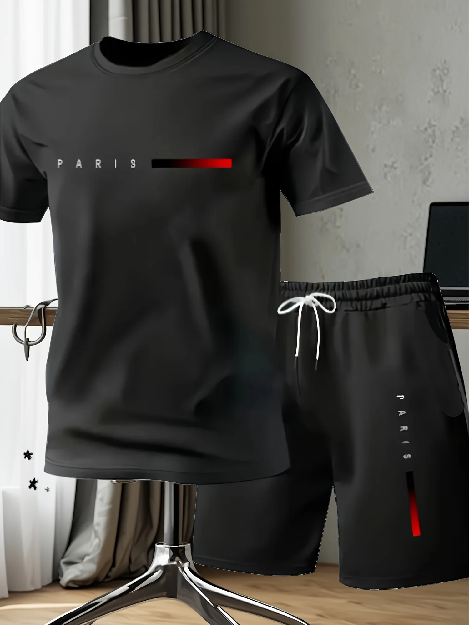 

Summer Fashion tracksuits Casual Breathable Short Sleeve 2D Printed Sports T-shirt+Shorts Basketball Set Quick Drying Men's Sets