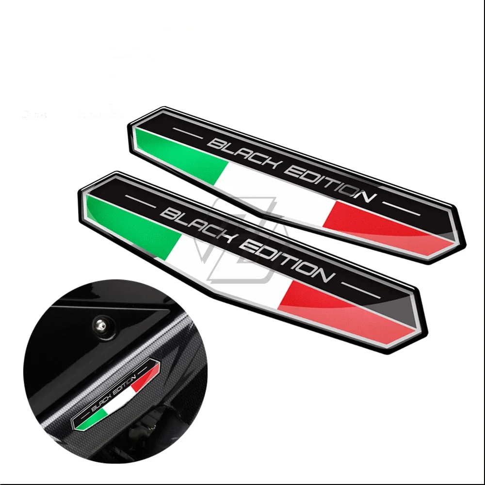 3D มอเตอร์ไซด์อิตาลีธงสติกเกอร์ Italia Black Edition Decals จัดแต่งทรงผมรถจักรยานยนต์ Italia สติกเกอร์