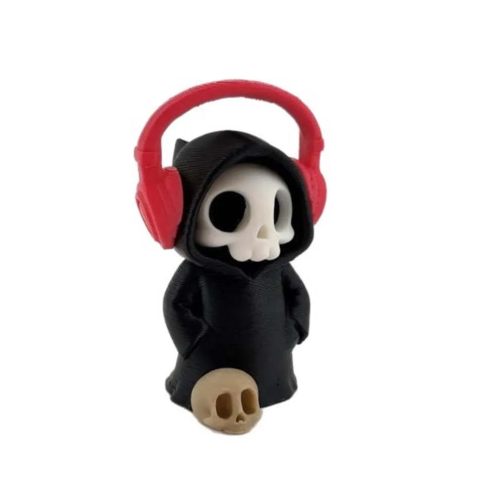 Ghost Desk Statue PLA Skeleton Figurine Cute Black Grim Reaper Detailed Lightweight Halloween Miniature Teens