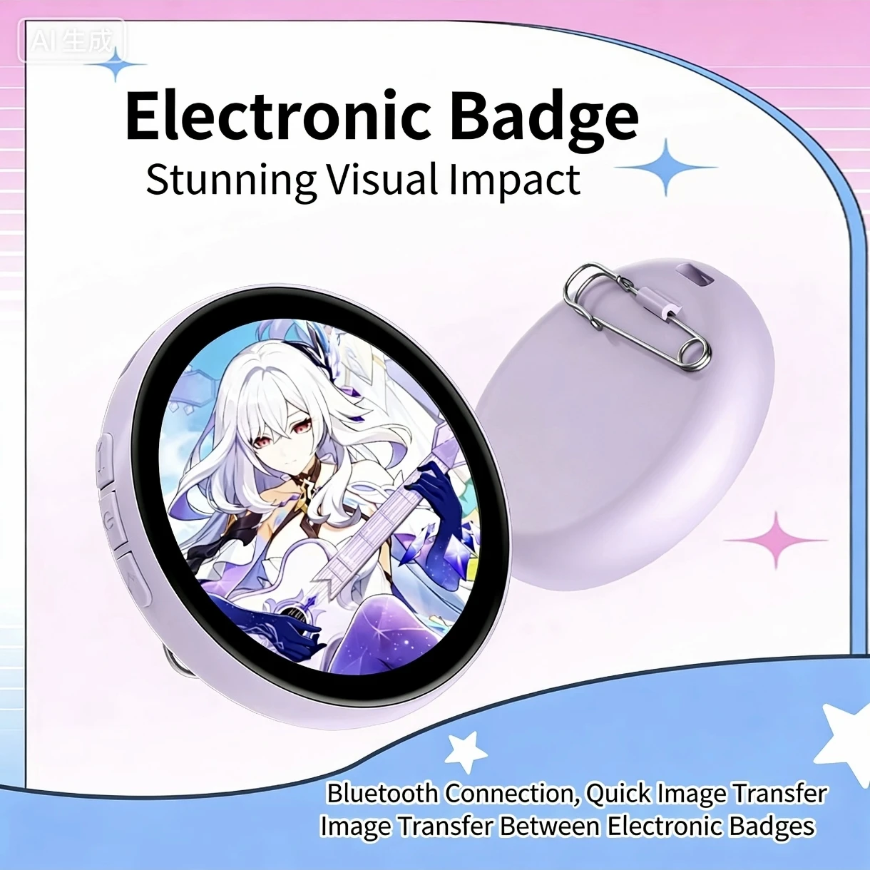 

Электронные Bluetooth-значки: динамические аниме-значки, сувениры с аниме-персонажами, умные сенсорные DIY-медали, кулоны, подарки, GIF-значки