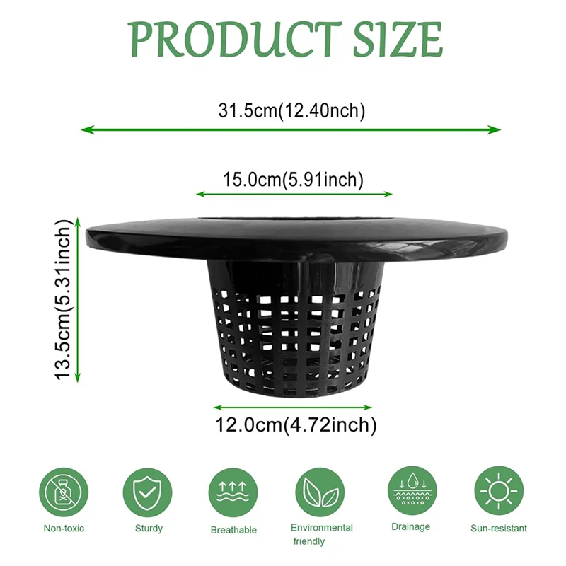 -ABJZ وعاء شبكي 6 بوصة بسعة 5 جالون للأغطية الواسعة للطلاء (5 عبوات) أكواب شبكية لباك الزراعة المائية، سلة DWC Li