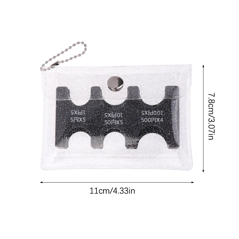 Transparent Coin Collection Purse Keychain, Portable Coin Holder, Japanese Style Coin Changer Wallet