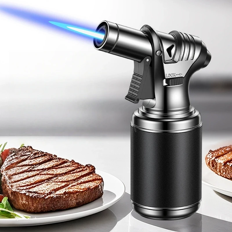 

Metal Strong Gun Spray Gun Outdoor Lighter Windproof Retro High Temperature Spray Gun Blue Flame Outdoor Cigar Lighter