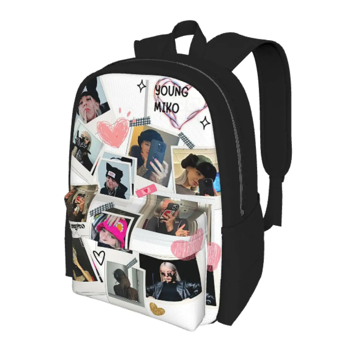 

Collage Of Young Miko Student Backpack School Bag Hiking Travel Daypack for Men Women Bookbag Shoulder Bags