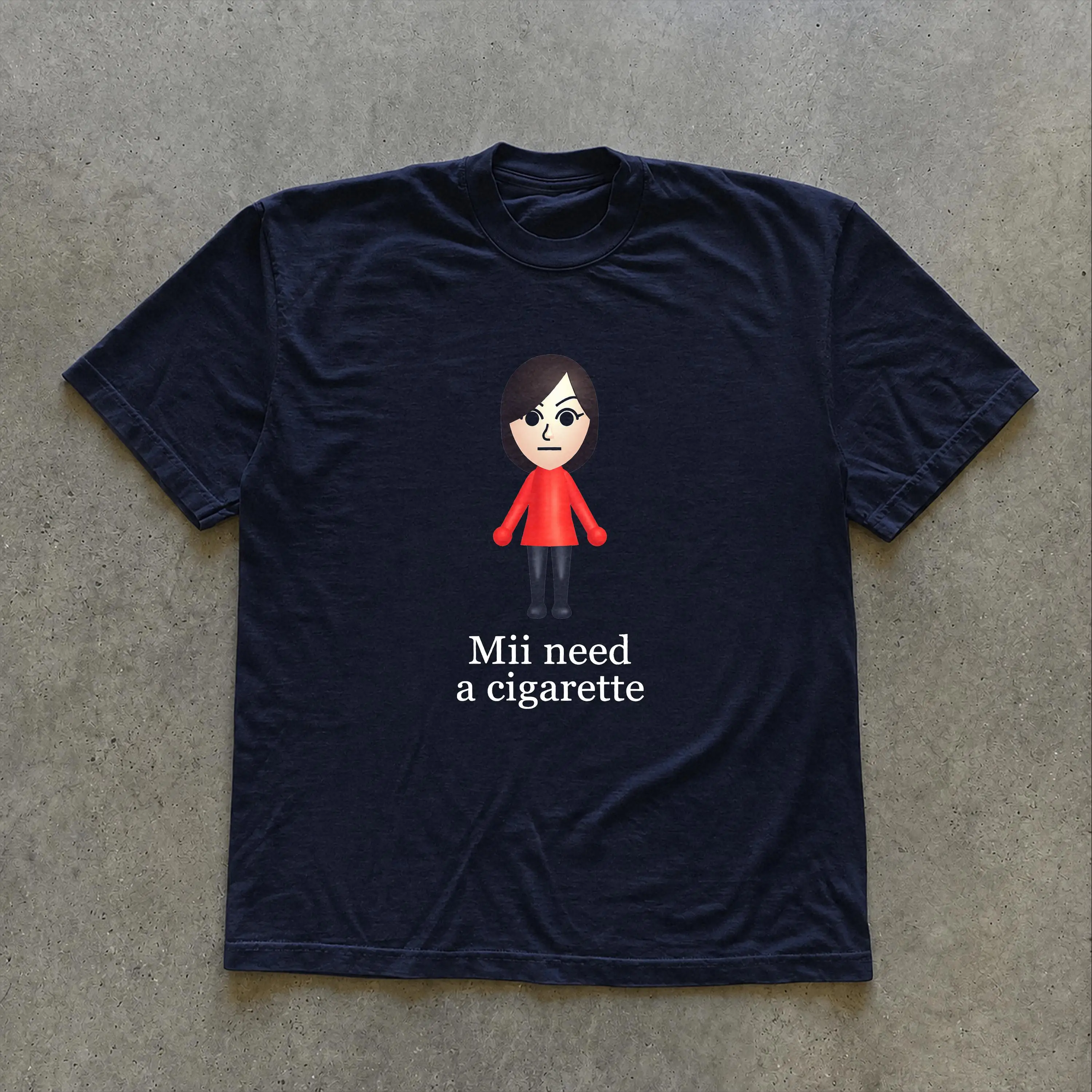 Mii Need A Cigarette Shirt, Funny Gamer Avatar Meme Tee, Gaming Shirt, Gen Z Humor, Ironic Tshirt, Graphic Tee
