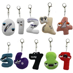 0-9 Number Lore Plush Keychain Character Doll Kawaii Animal Alphabet Lore Plushie Toys Ornament Bag Pendant Cosplay Keyring