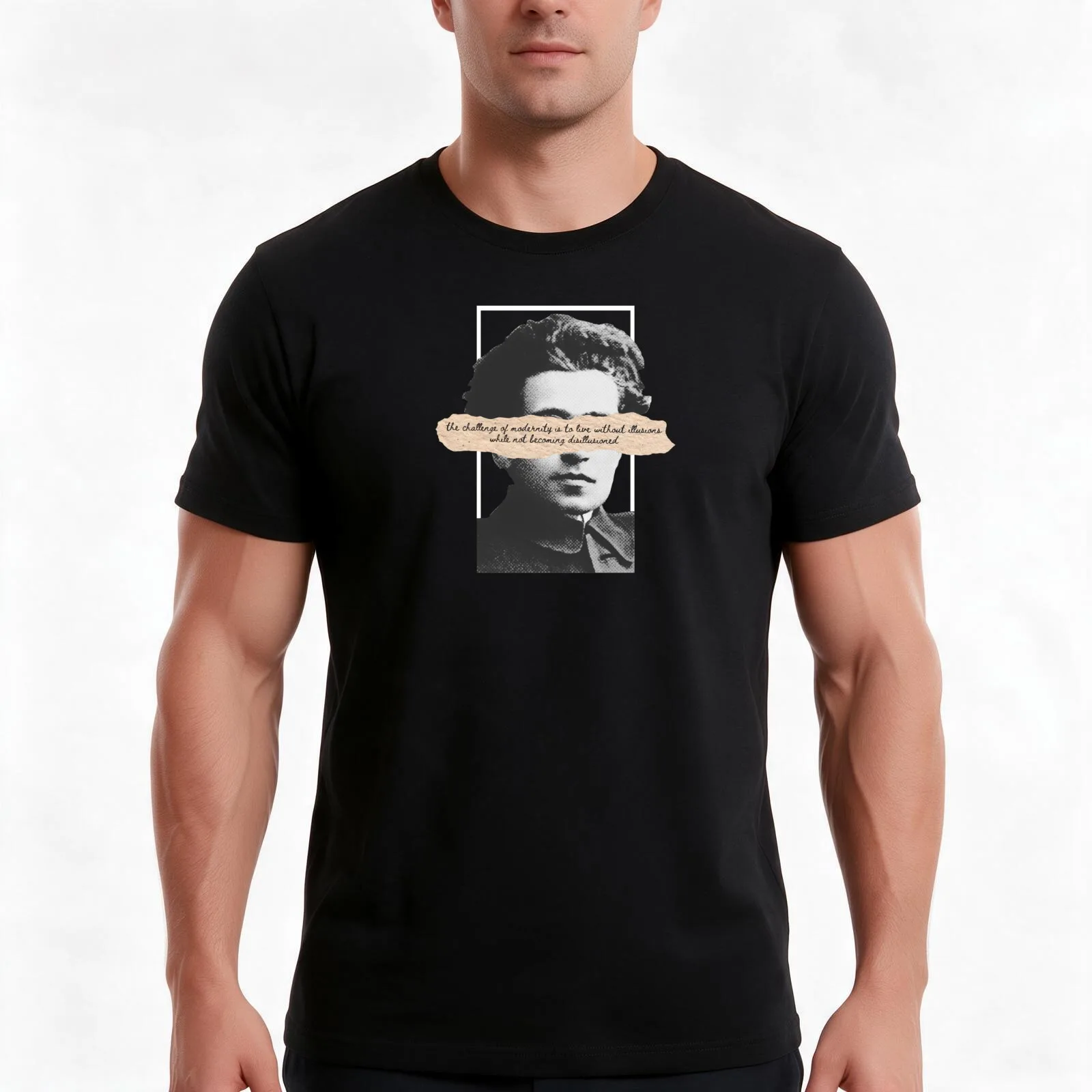 Live without illusions while not becoming disillusioned - Gramsci T-Shirt, Summer Casual Cotton Tee, Oversized Streetwear Tops
