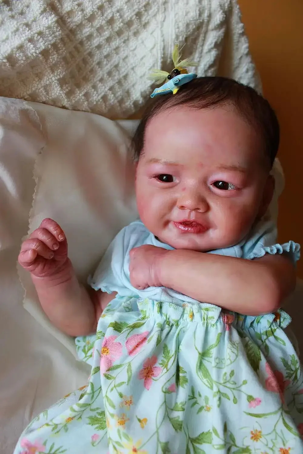 SINO-BB CustomizedLimited Supply 20-Zoll-Reborn-Baby Joshi mit handgewurzelten Haaren, bereits fertige Puppe mit unterschiedlichem Kleid