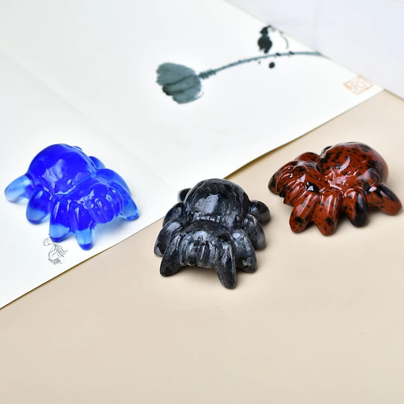 Natural Crystal Spider Carving Home Decoration Ideal Halloween Crystal Gift Decoration