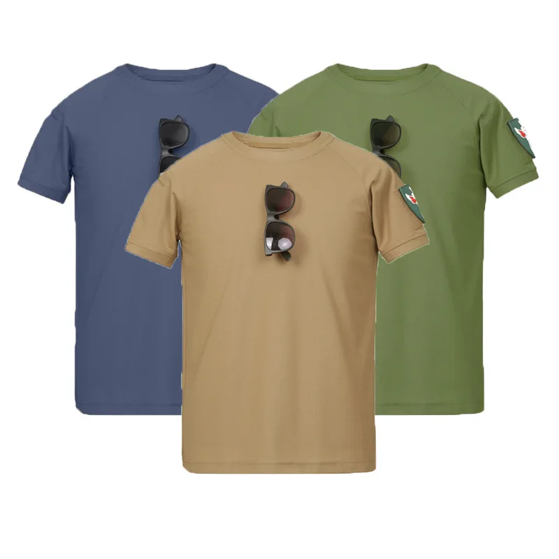 Men Summer Quick Dry Tees Tactical Combat T-shirt Male Camping Hiking Trekking Breathable Pullover Climbing Casual Cargo TShirts