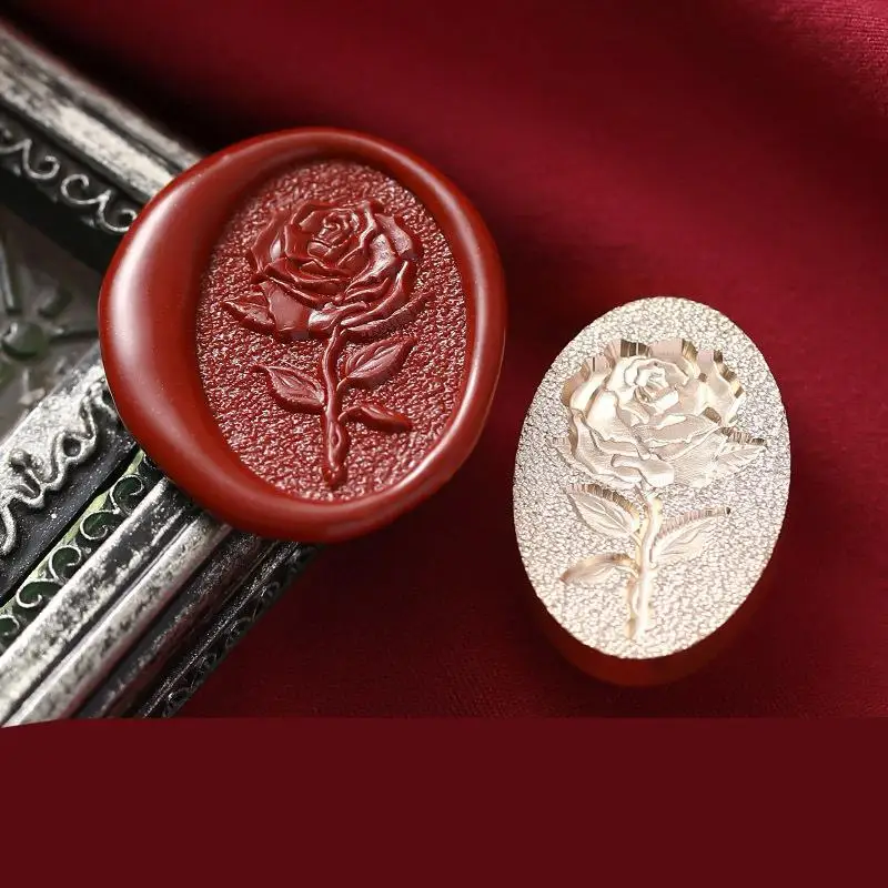 Walentynowa głowica uszczelniająca z lakierem róża miłości romansem w kształcie serca, pieczęć woskowa, ręcznie robiona do opakowanie na prezenty z