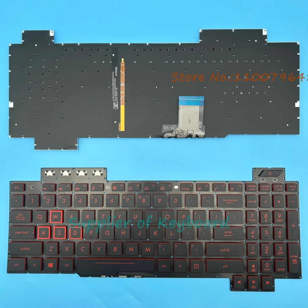 NEW Latin Spanish/English Keyboard For Asus TUF Gaming FX504 FX504GD FX504GE FX504GM Laptop Red Backlit