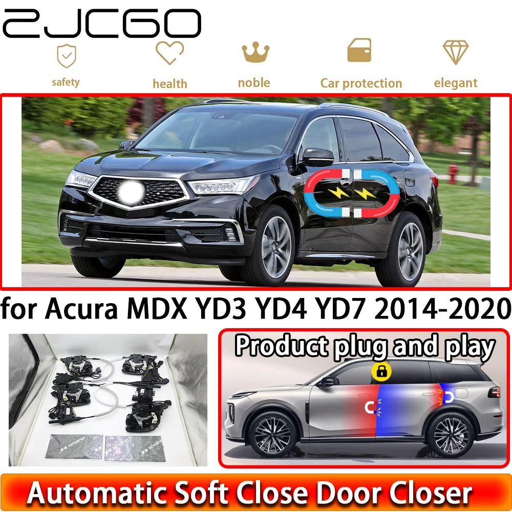 ZJCGO for Acura MDX YD3 YD4 YD7 2014-2020 Soft Close Door Kit Power Closing Latch System Auto Pull Door Easy Close Plug & Play