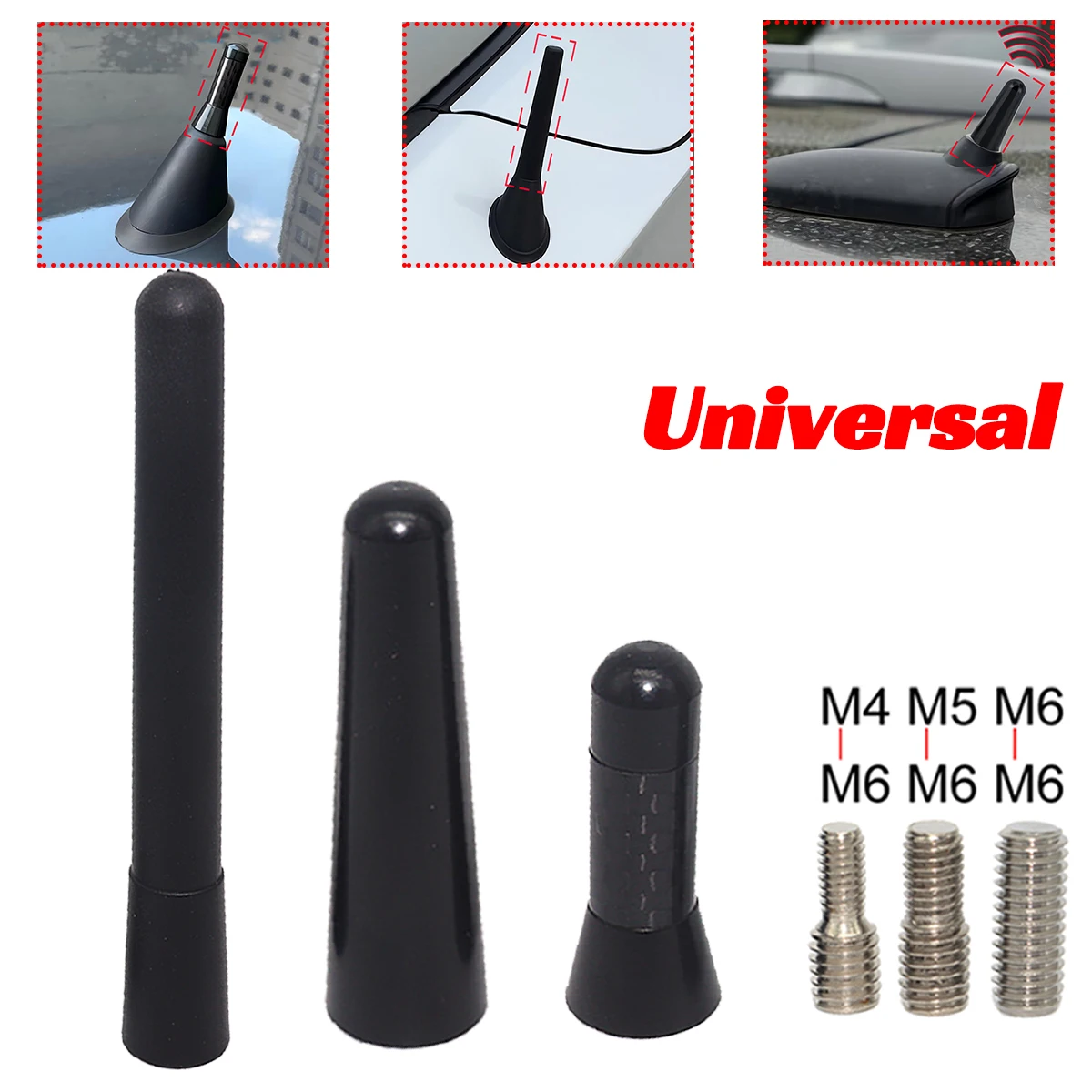 

Universal AM/FM Antenna Car Bee Sting Stubby Aerial Mast Radio Roof Mount Sport Short Rod 3.6cm/5cm/9.7cm Replac Accessories