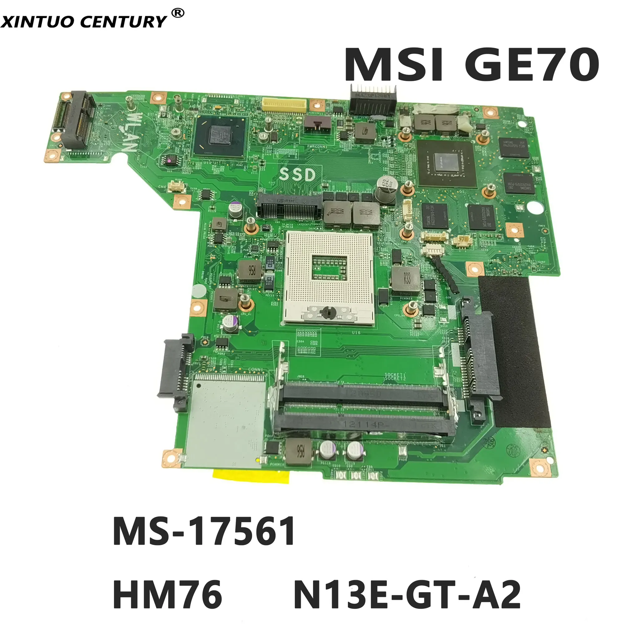 

High quality MS-17561 Notebook motherboard for MSI GE70 laptop motherboard HM76 PGA 989 N13E-GT-A2 GPU DDR3 100% test work