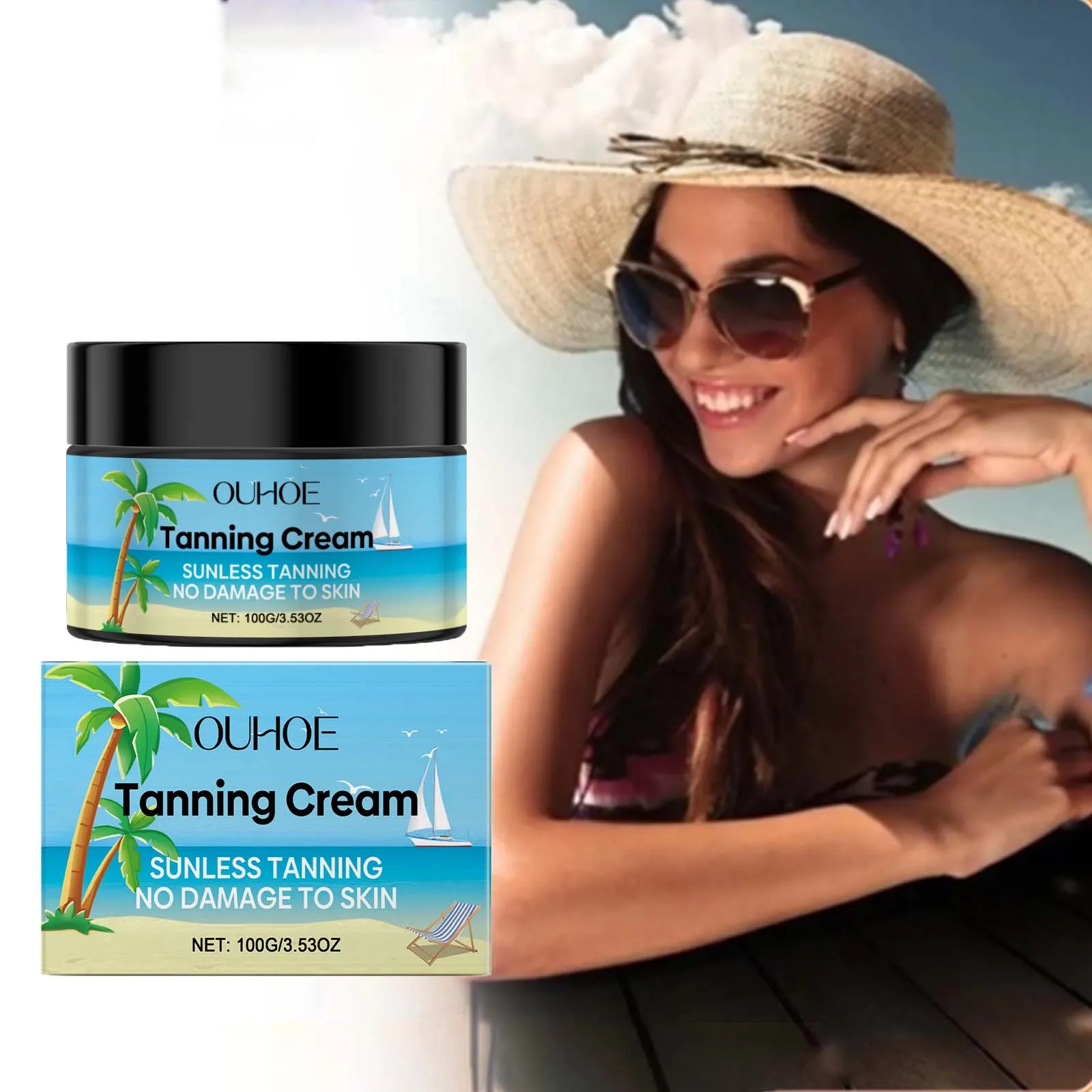 

Self Tanning Cream Sunless Accelerating Darker Bronze Brown Summer Sunbathing Radiant Hydrating Natural Self Tanning Lotion