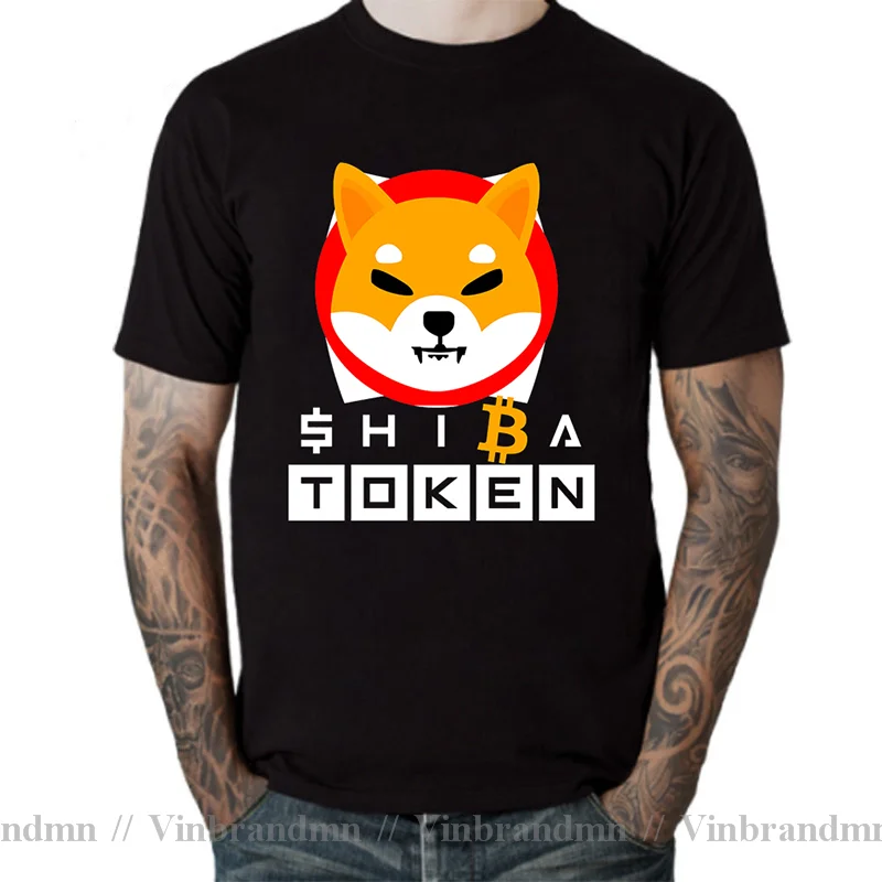 Vintage Men Shib Coin Shiba Crypto Doge Killer Black T-Shirt Shiba Inu Coin Cool TShirt Shiba Army Cotton Tee Top Harajuku Shirt