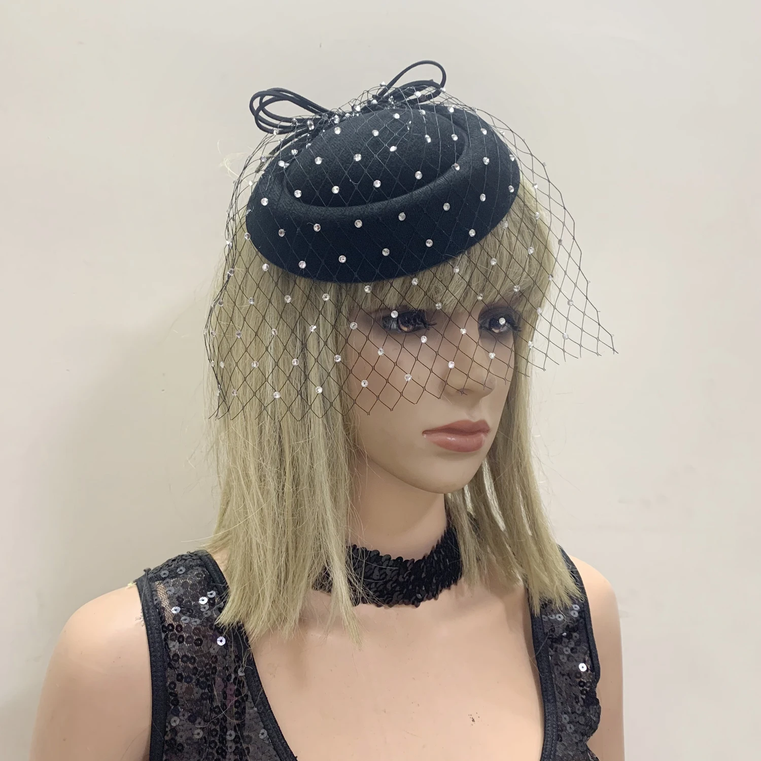 كريستال القوس الحجاب حبوب منع الحمل قبعة مشبك شعر اكسسوارات قطع زينة للنساء سيدة رويال أسكوت فستان سباقات الزفاف #3